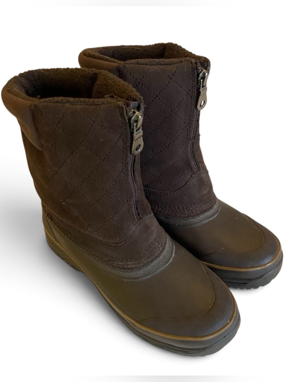 Bass CORDOVA Women’s Brown VTG Y2K Duck Boots Leather Upper Waterproof Snow Sz 7